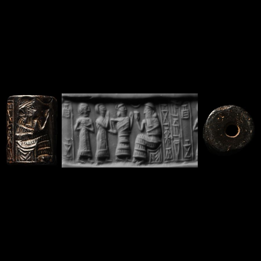 Akkadian Cylinder Seal with Presentation Scene