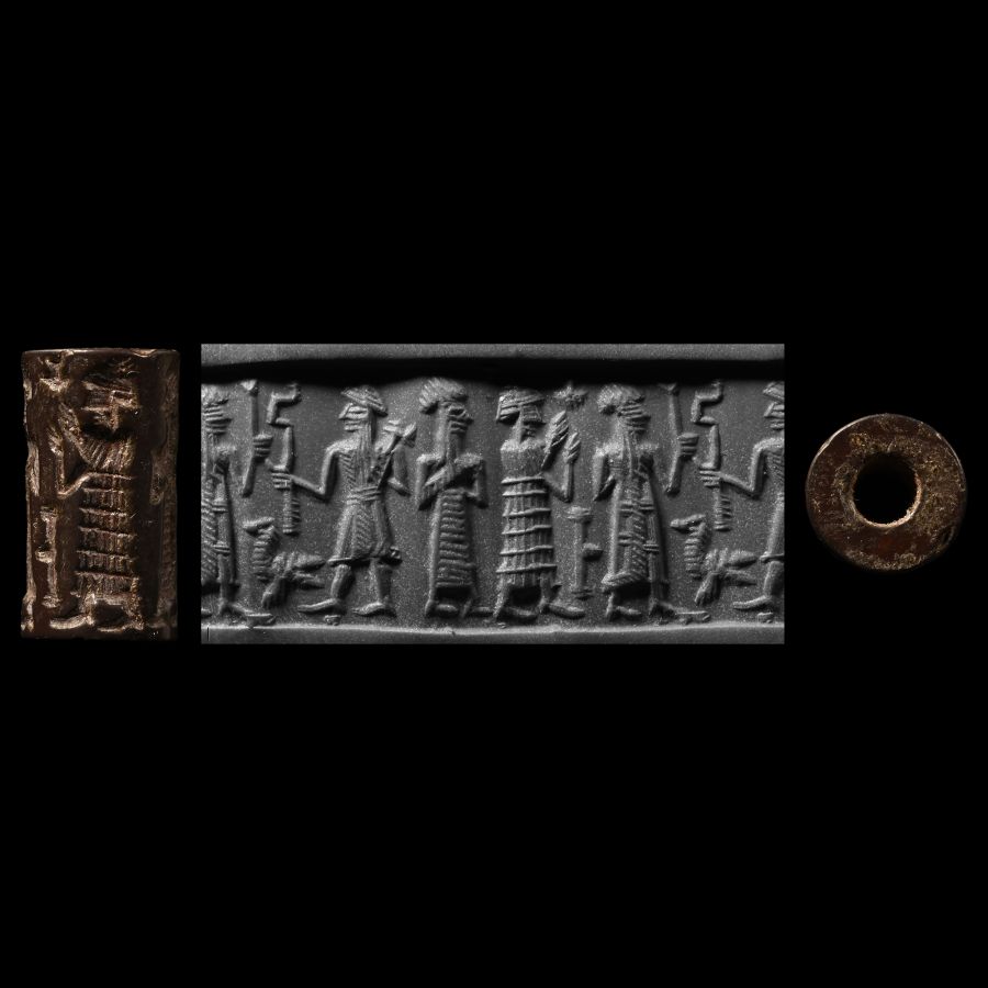 Cappadocian Cylinder Seal with Standing Figures and Lamma