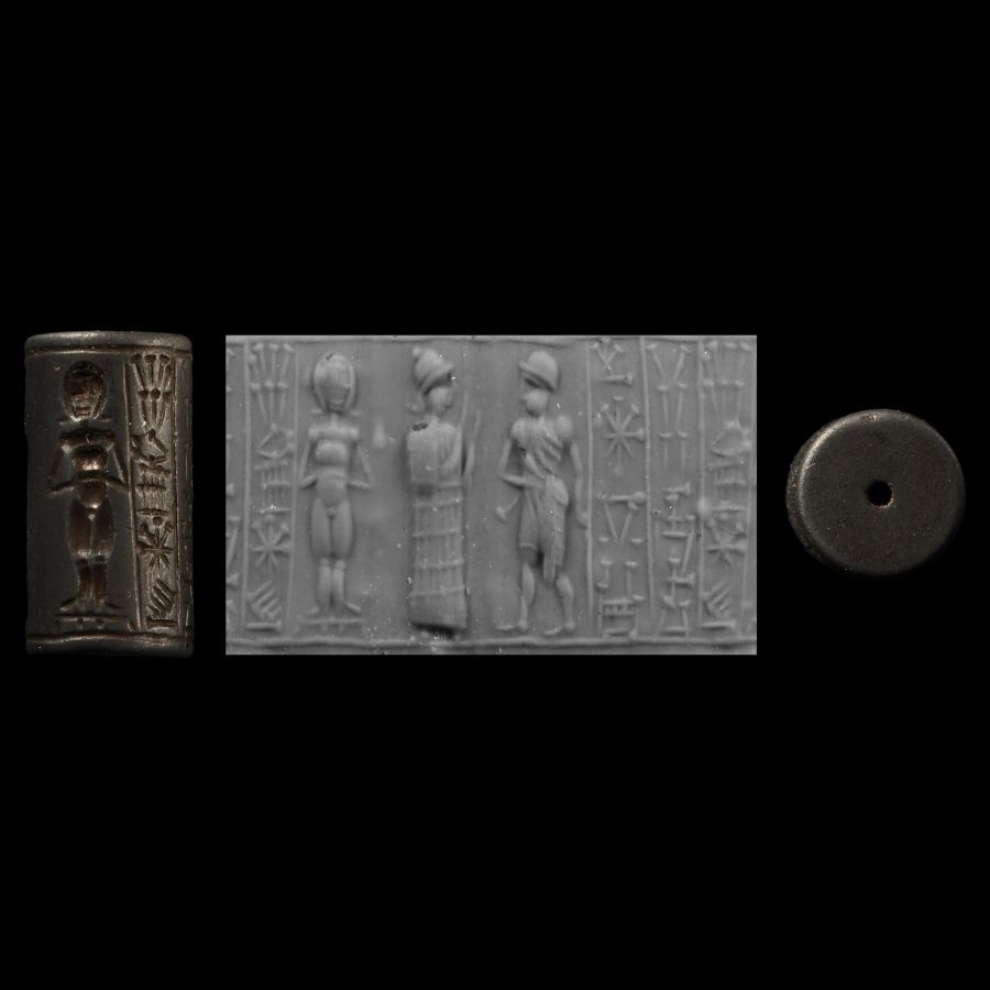 Old Babylonian Cylinder Seal with Worship Scene