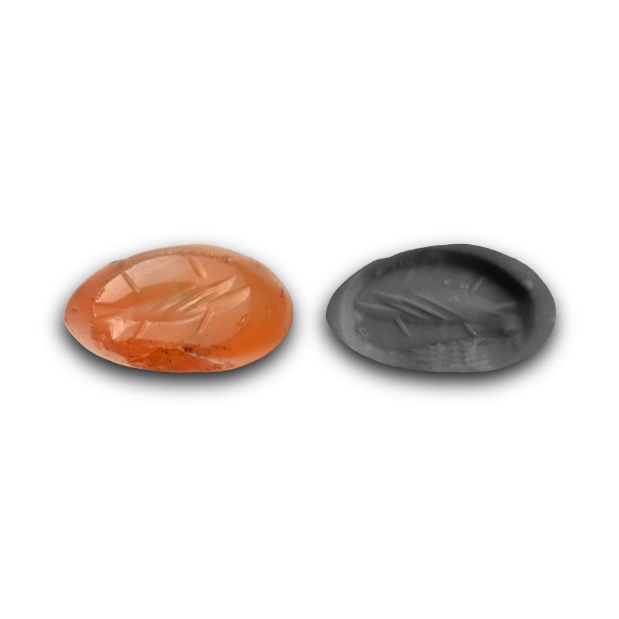 Sassanian Carnelian Stamp Seal with Fish