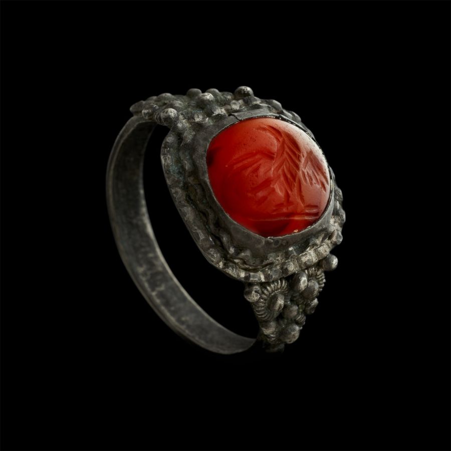 Roman Eagle Gemstone in Silver Ring