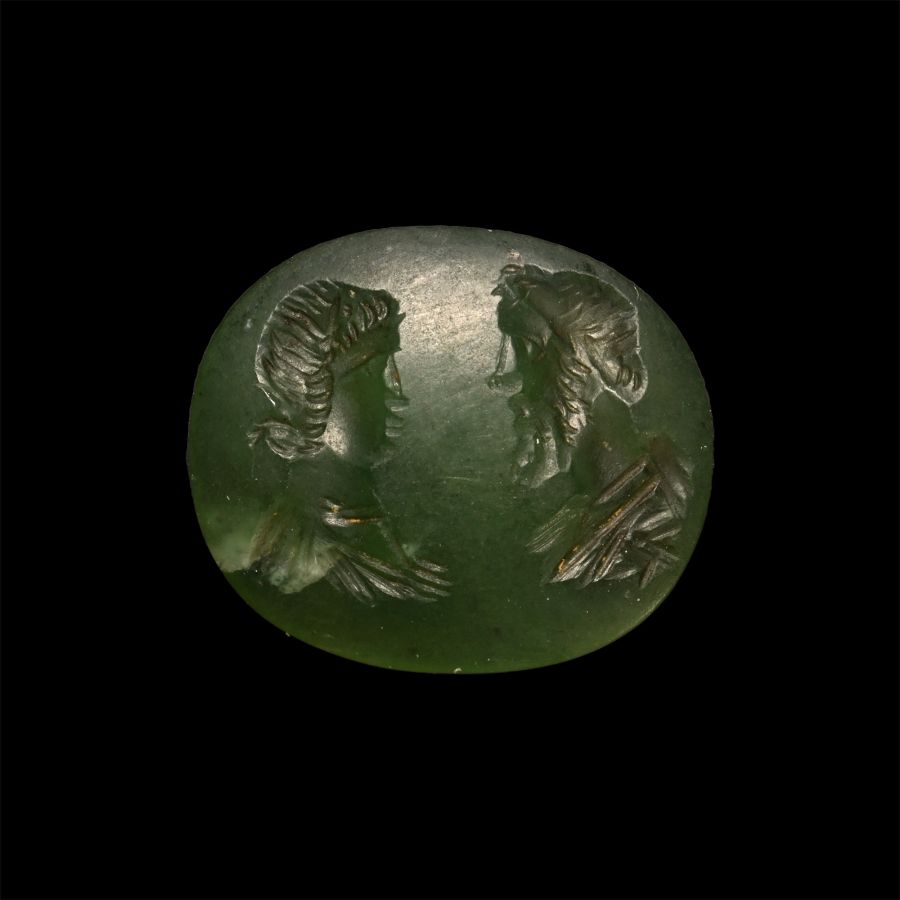 Gemstone with Facing Busts