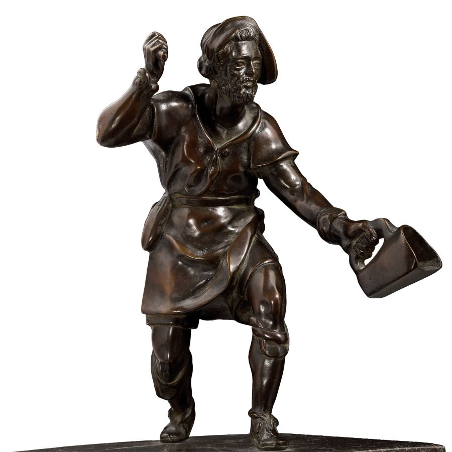 Bronze Figure of a Bird Catcher