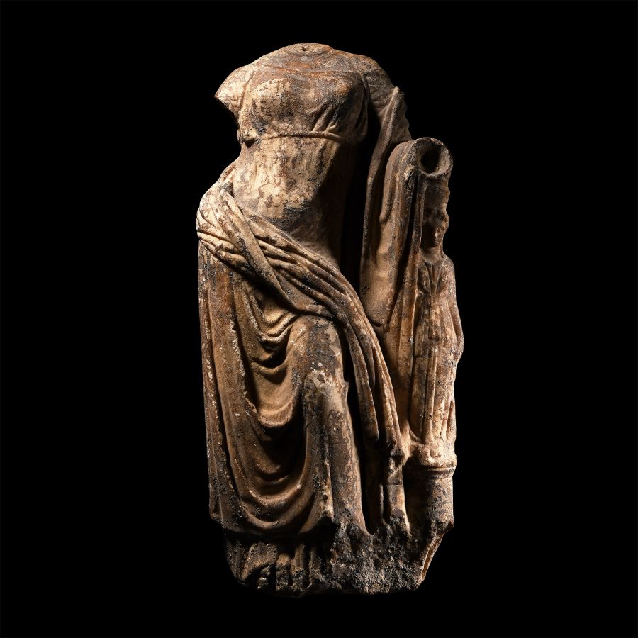 Roman Marble Draped Female Torso