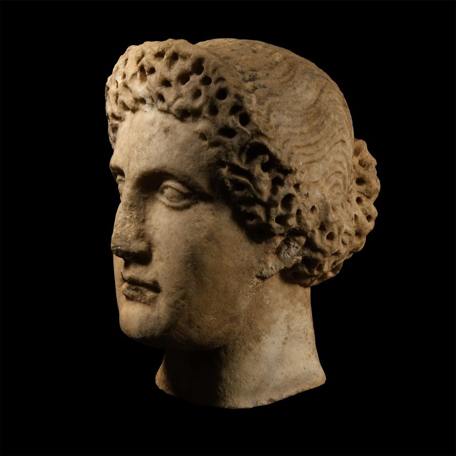 Roman Style Marble Head of a Noble Lady