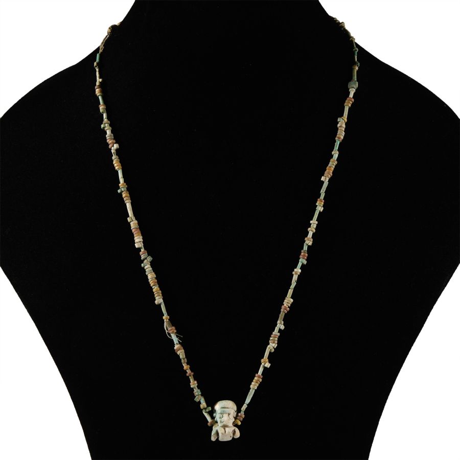 Egyptian Faience Mummy Bead Necklace