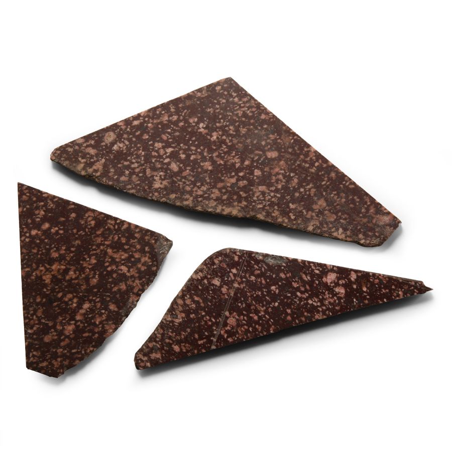 Roman Historic Cut & Polished Porphyry Slice Group