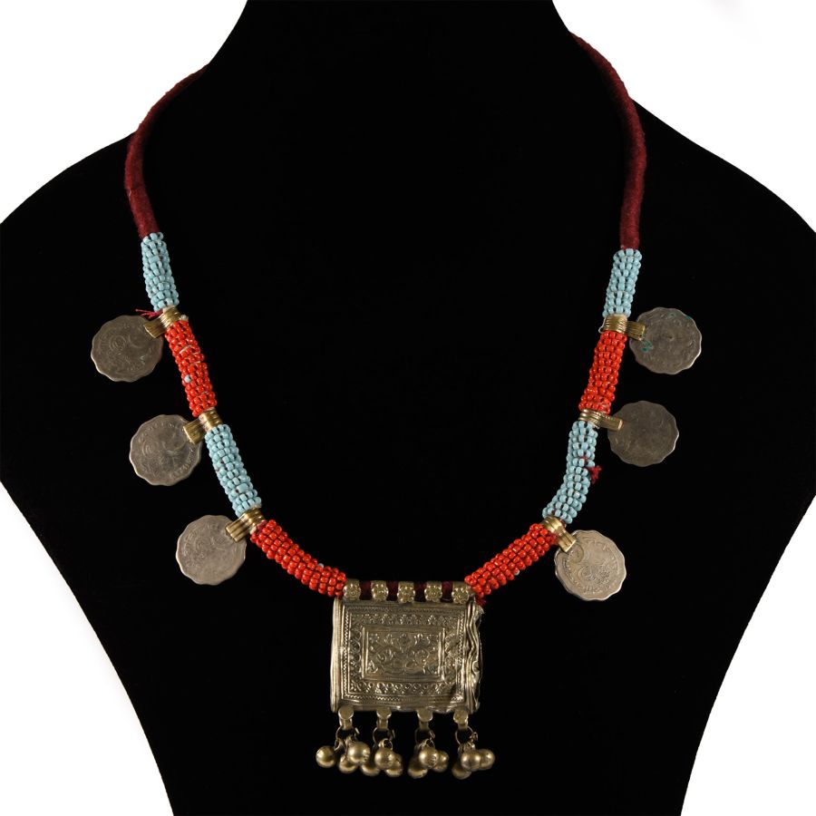 Tribal Silver Coloured Metal Necklace