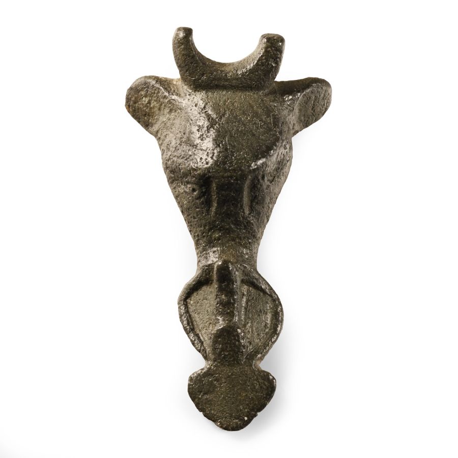 Iron Age Celtic Bronze Bull's Head Bowl Mount