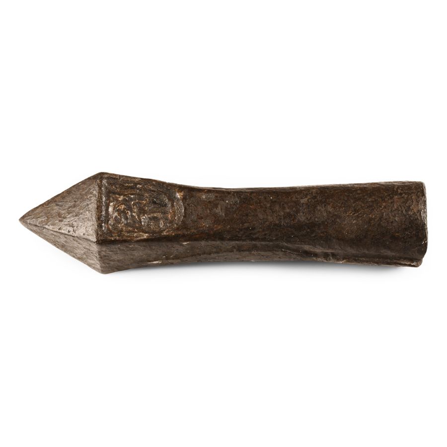 Medieval Socketted Iron Crossbow Bolt Head with Heraldic Shield Maker's Mark
