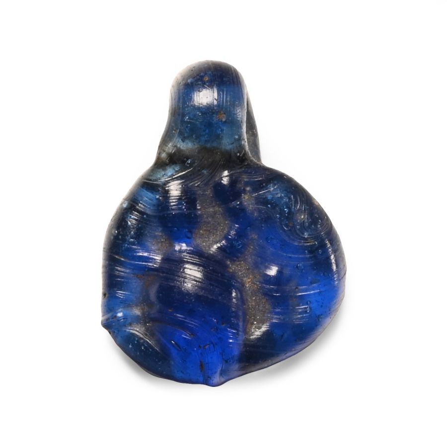Roman Cobalt Blue Glass Turtle Pendant