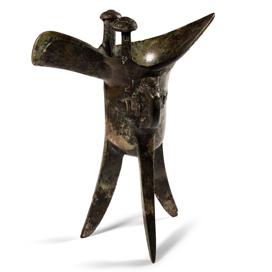 Archaic Chinese Shang Bronze Jiu