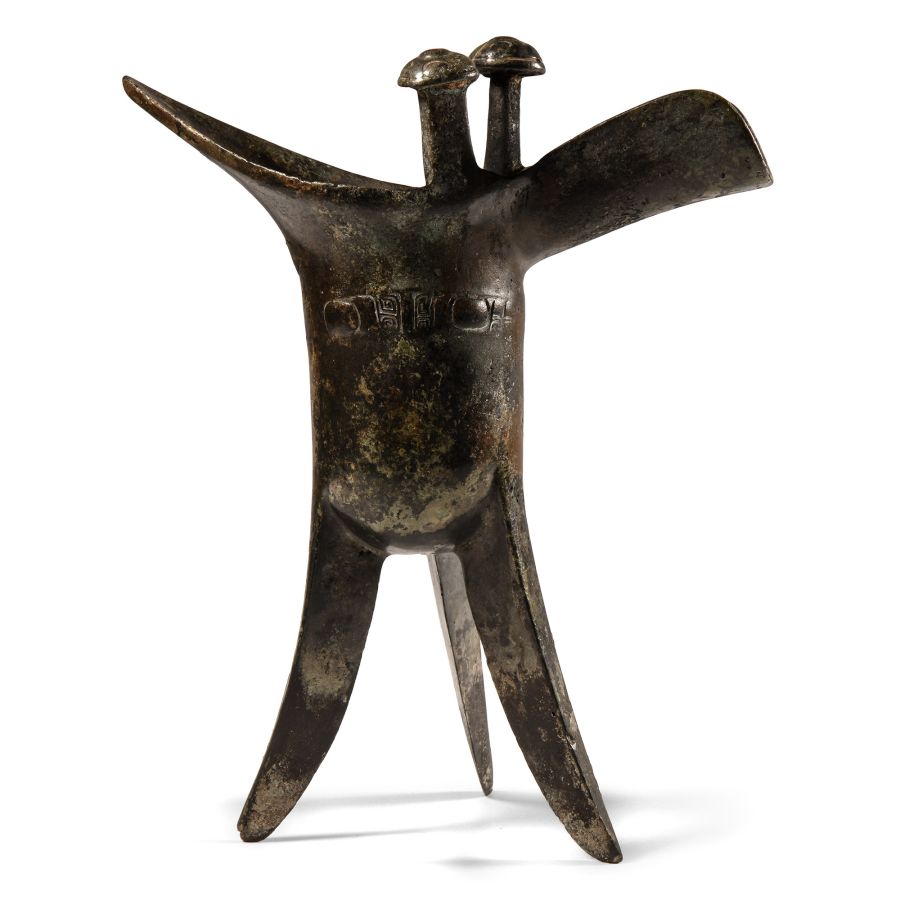 Archaic Chinese Shang Bronze Jiu