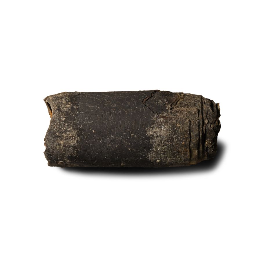 Unopened Aramaic Lead Scroll with Magical Text
