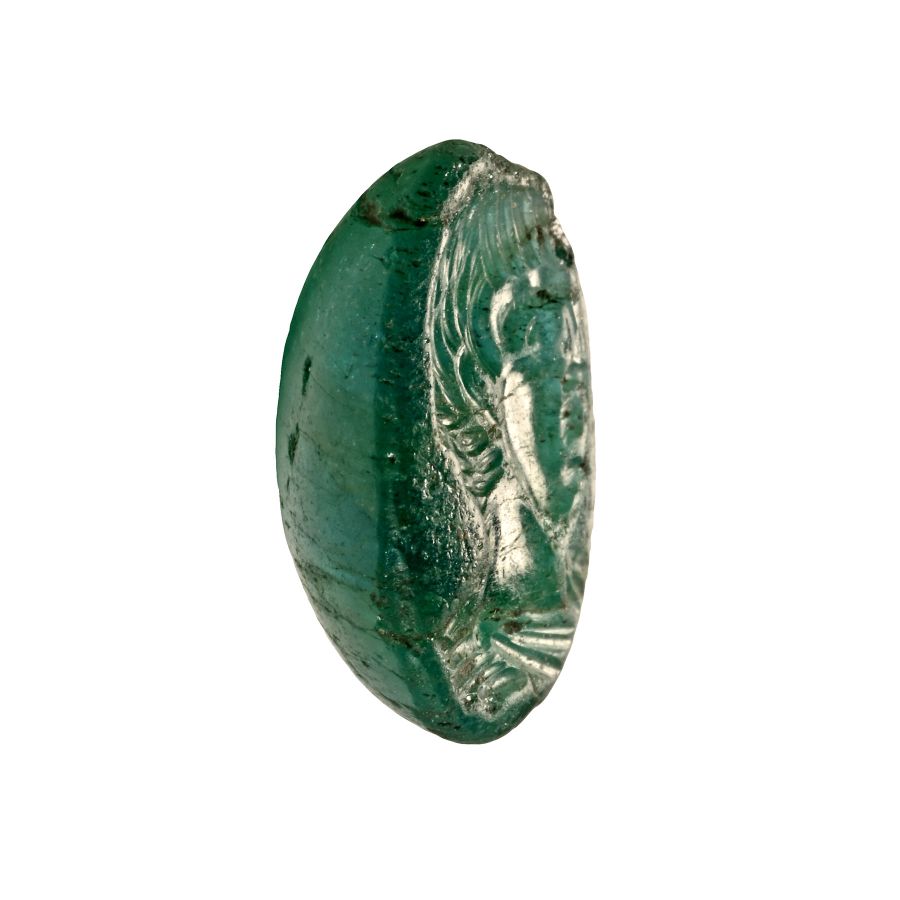 Roman Emerald Gemstone with Portrait of Young Nero