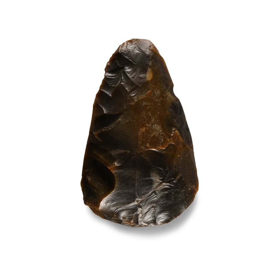 Stone Age 'Central France' Chestnut-Brown Knapped Flint Handaxe