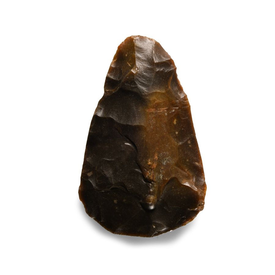 Stone Age 'Central France' Chestnut-Brown Knapped Flint Handaxe