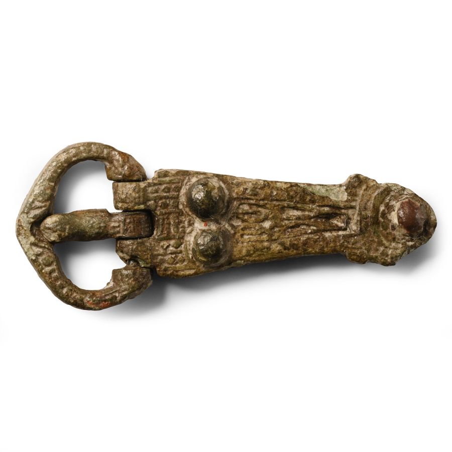 Anglo-Saxon 'East Anglia' Bronze Decorated Buckle and Plate