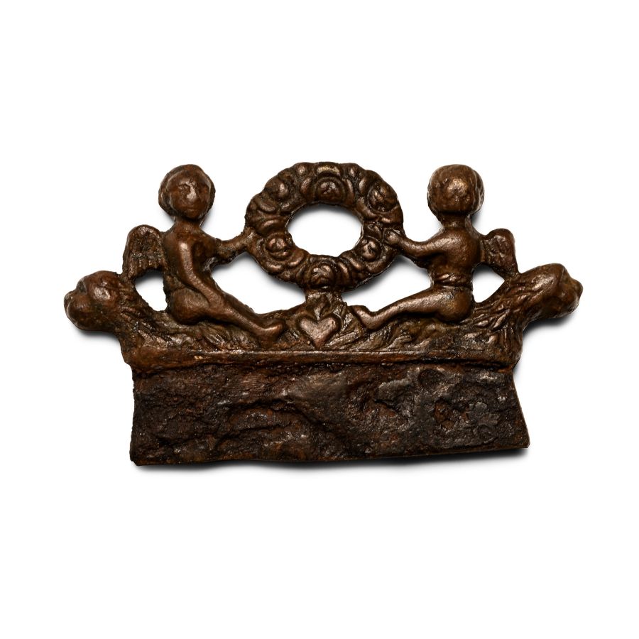 Tudor Period Iron Fire-Striker with Bronze Handle with Cherubs