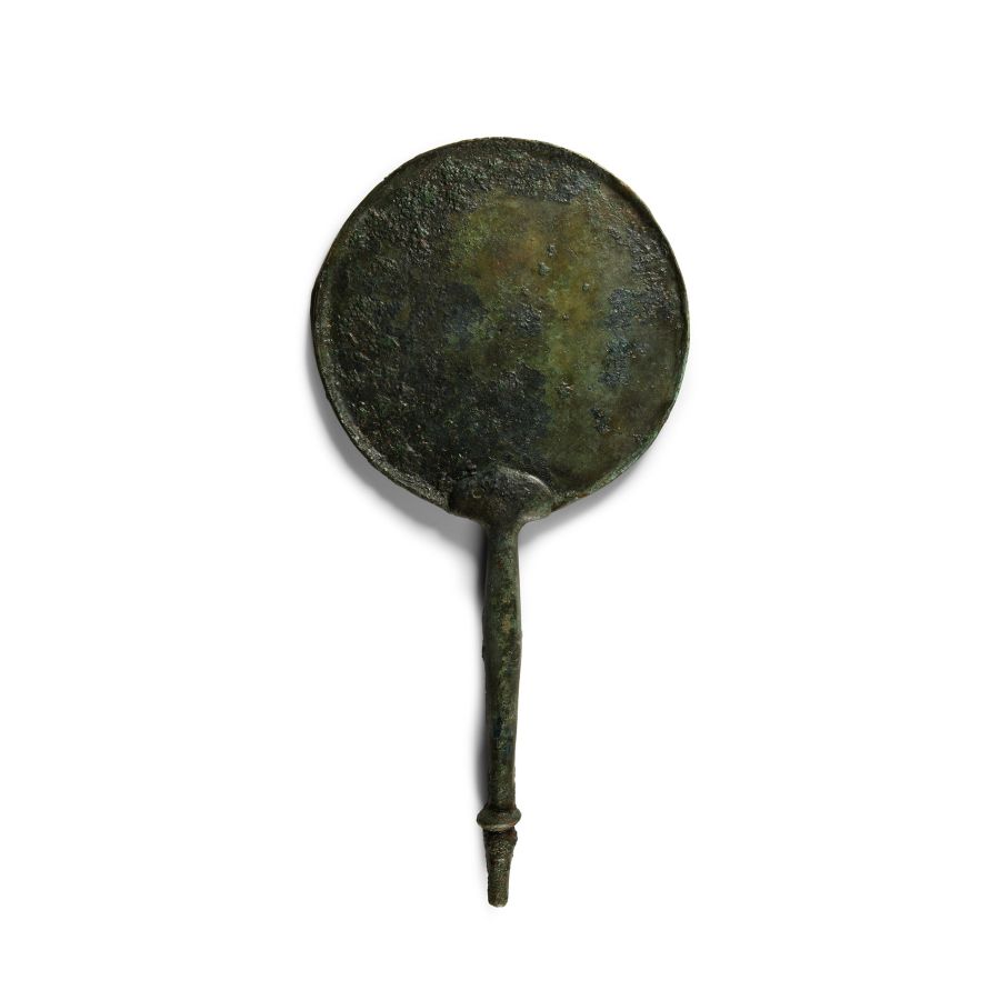 Greek Bronze Handled Mirror