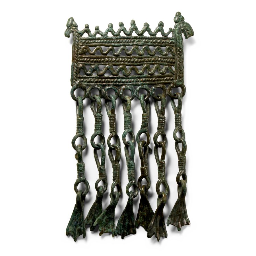 Viking Age Bronze Pendant with Duck-Foot Pendants