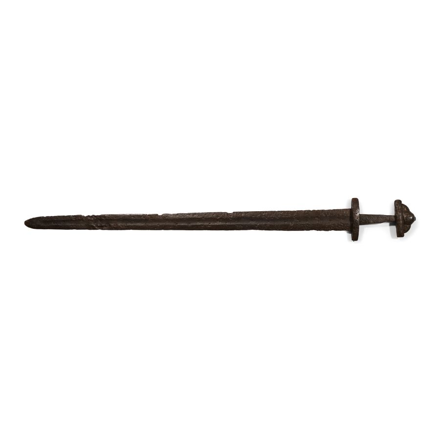 Viking Iron Sword with Three-Lobed Pommel