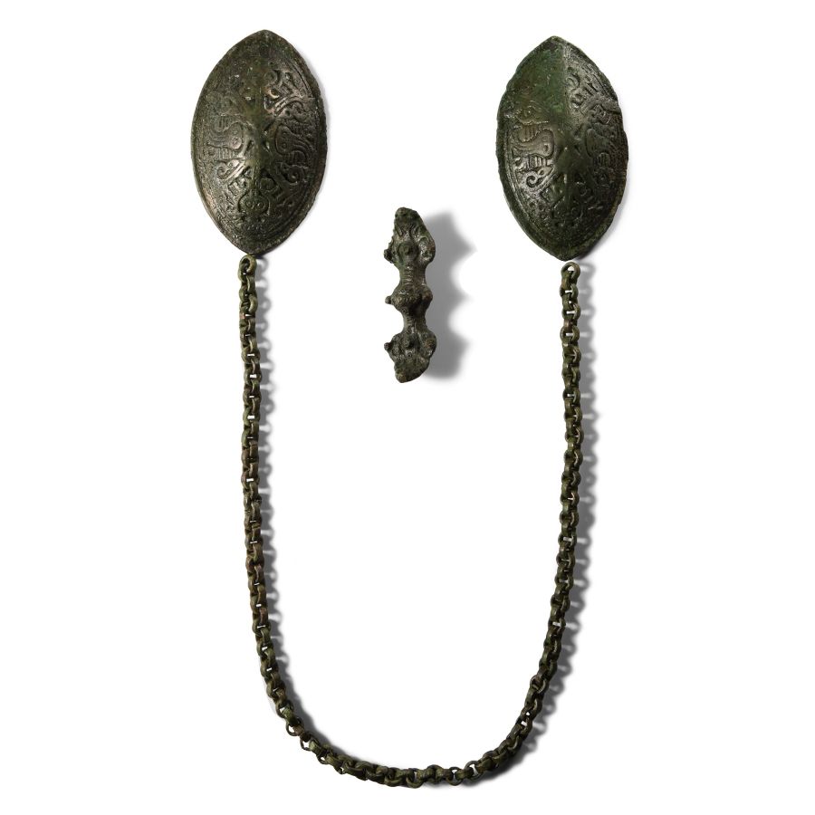 Viking Bronze Borre Style Brooch Set