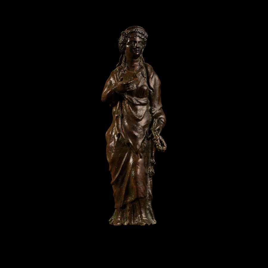 Roman Bronze Figure of the Goddess Flora