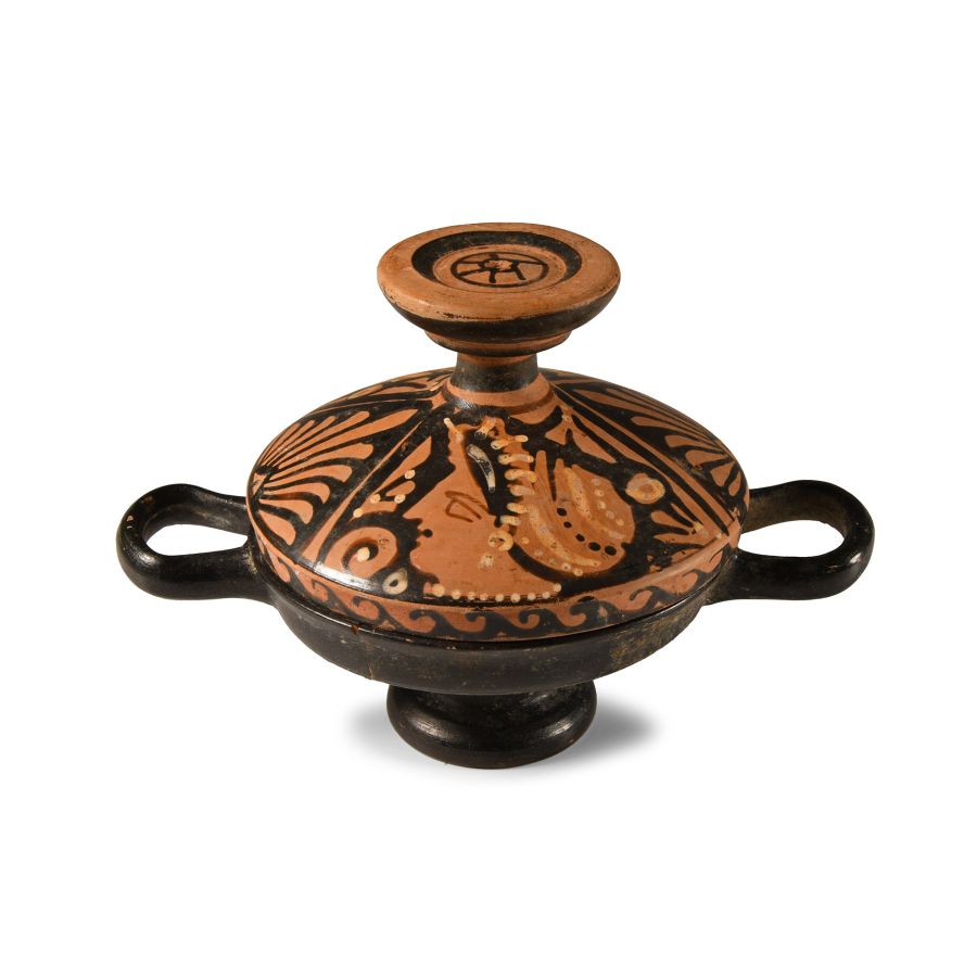 Greek Apulian Red-Figure Pottery Lekanis