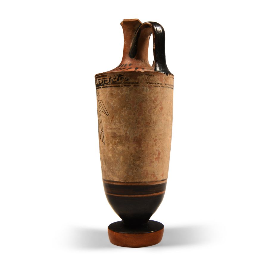 Greek 'Lord Elgin's' Attic White-Ground and Black-Figure Lekythos, Circle of the Aischines Painter