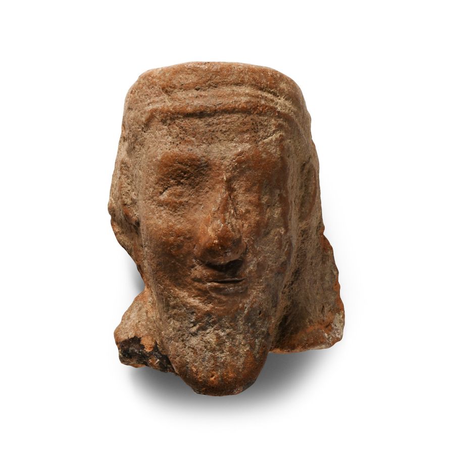 Cypriot Terracotta Archaic Male Head
