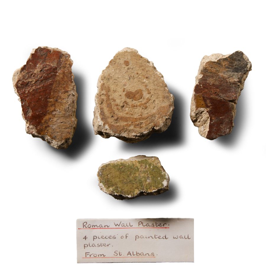 Romano-British 'St Albans' Painted Fresco Wall Plaster Fragment Collection