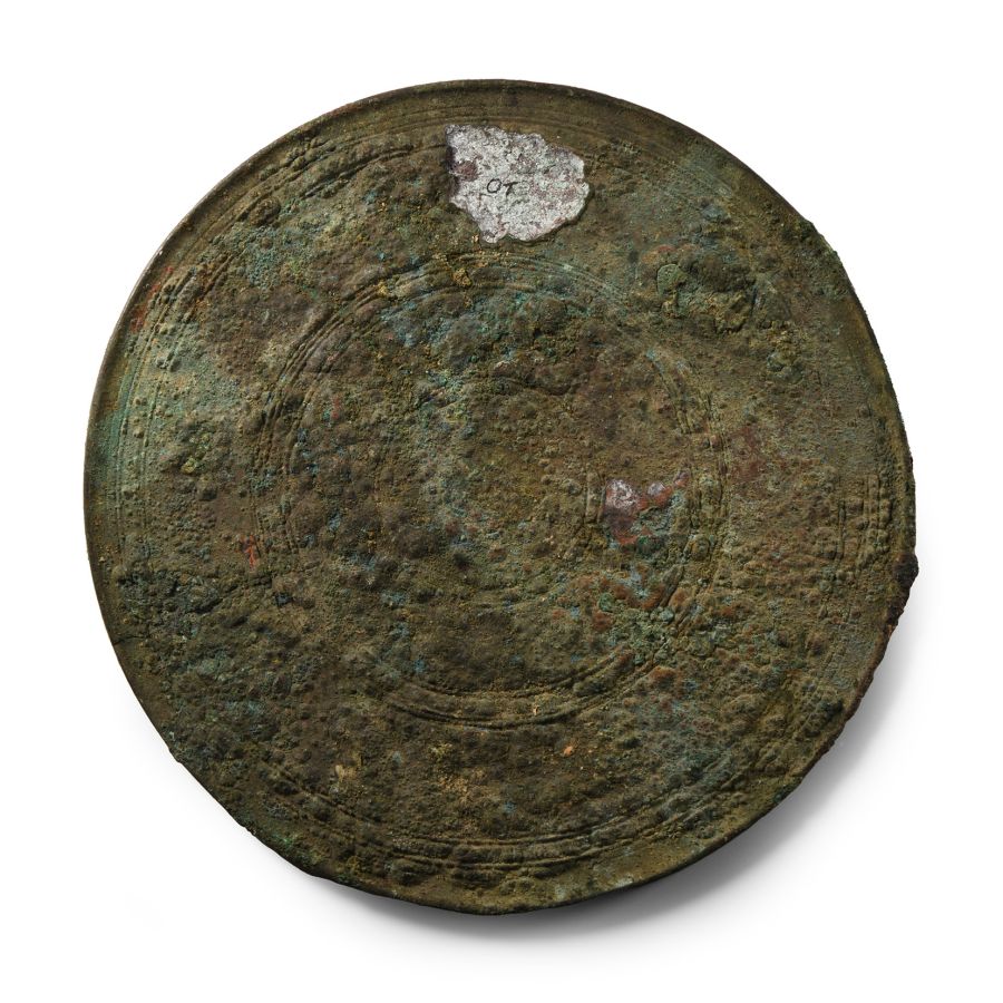 Roman Bronze Mirror with Concentric Detail