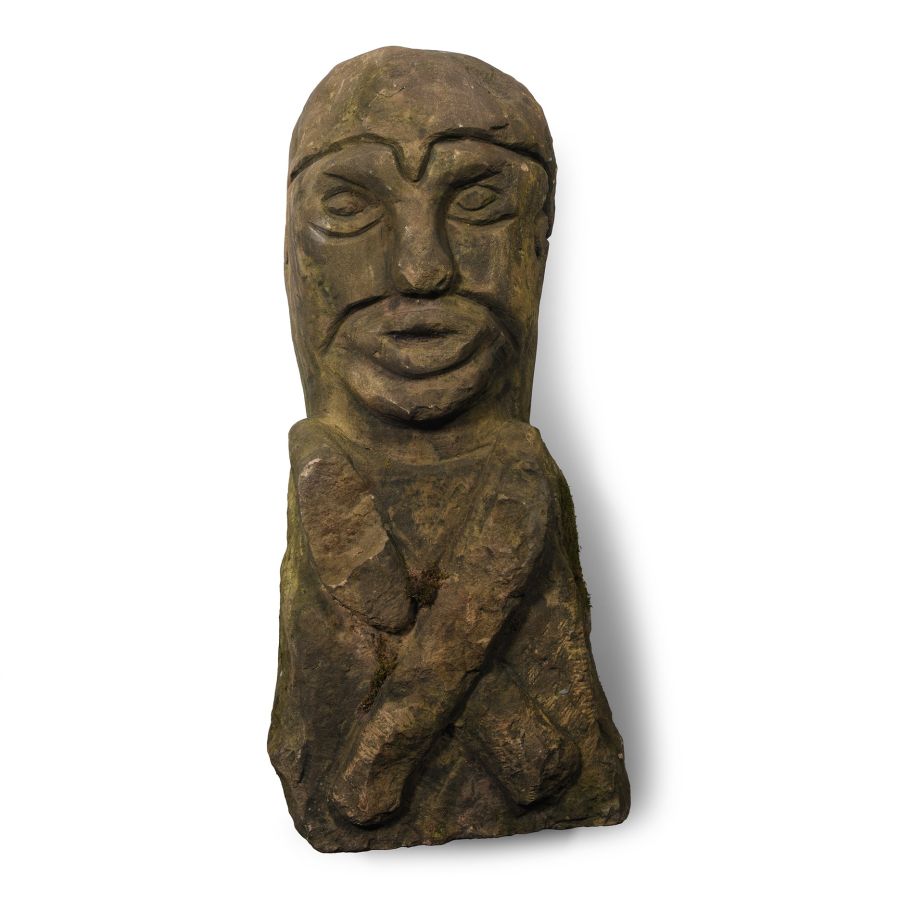 Celtic Style 'Boa Island Type' Carved Limestone Figure