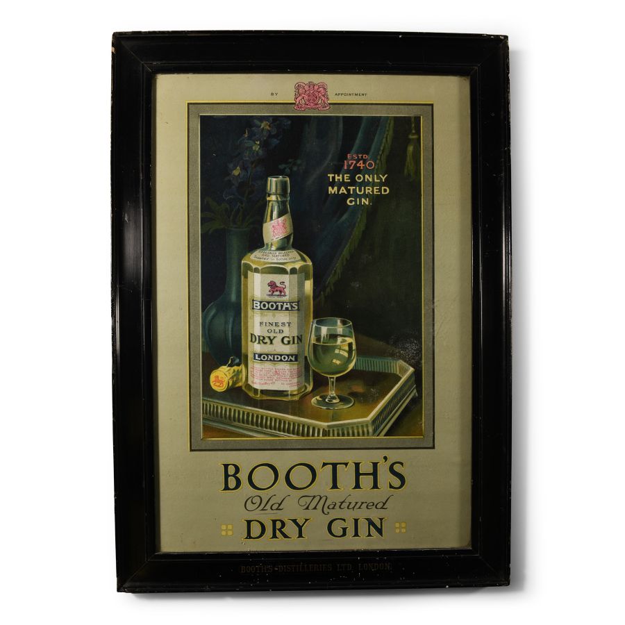 Booth's Gin Advertisement in Original Frame