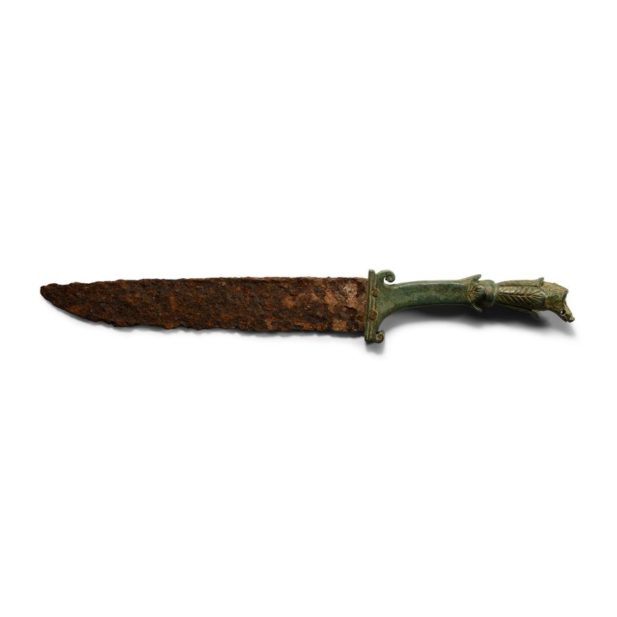 Roman Dagger with Bronze Boar-Head Handle