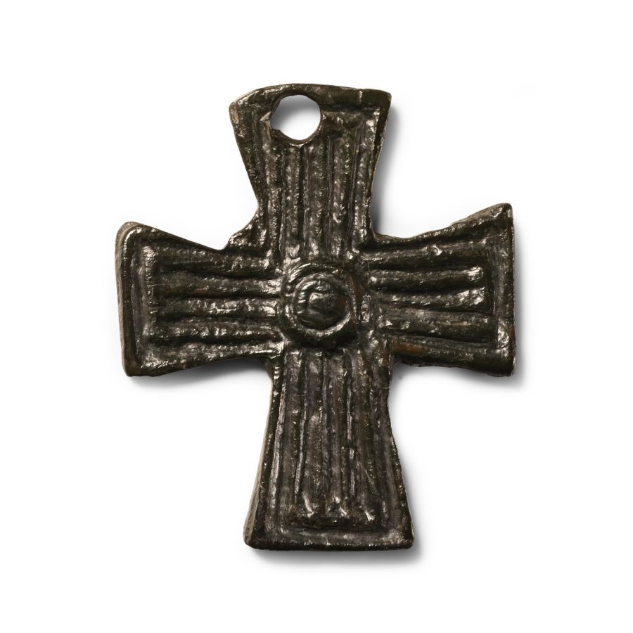 Medieval Bronze Cross Pendant