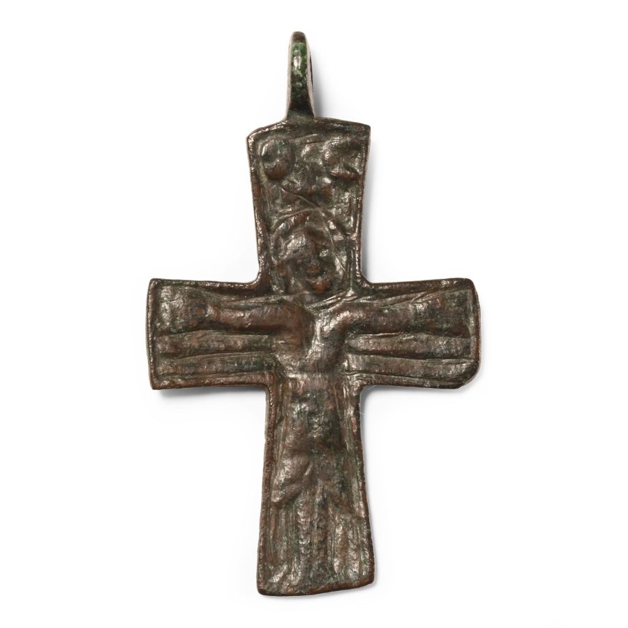 Byzantine Bronze Cross Pendant