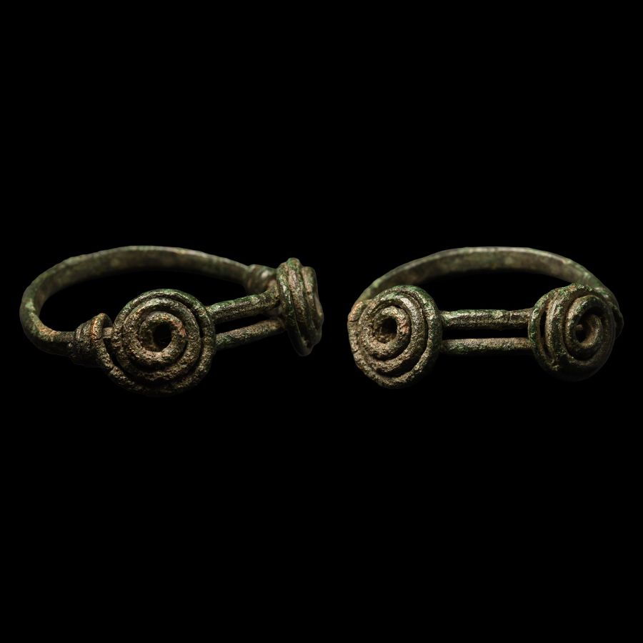 Saxon Bronze Ring with Double Coiled Bezel