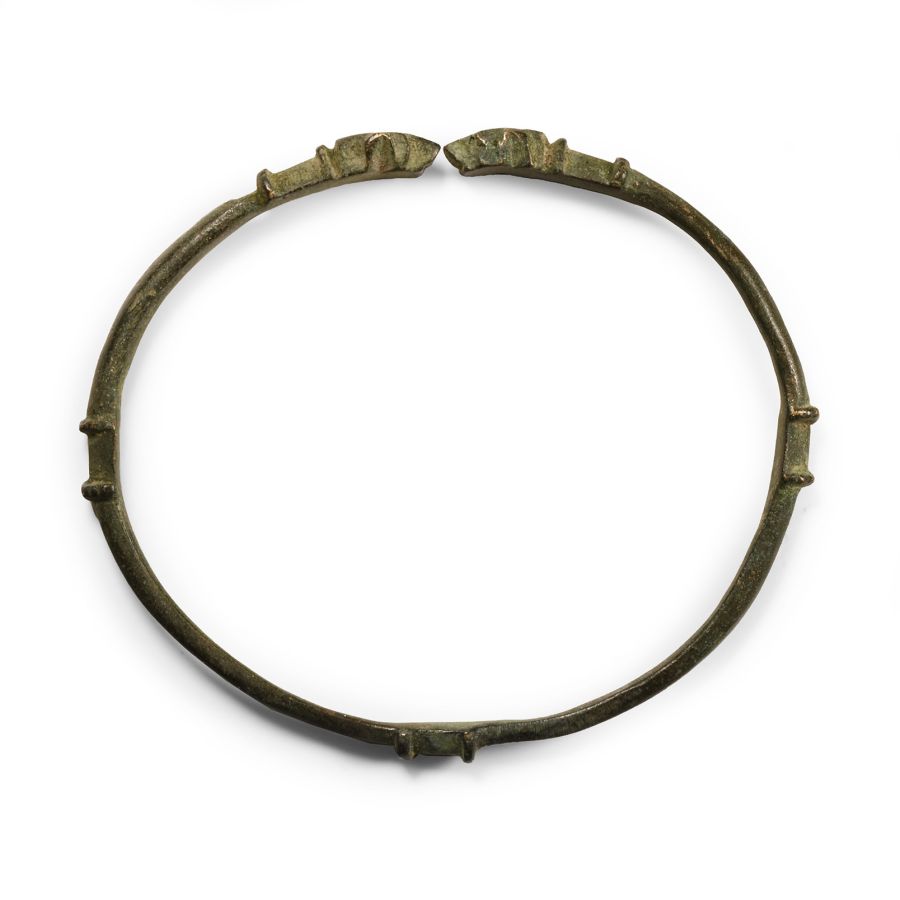 Western Asiatic Bronze Bracelet with Beast Head Terminals