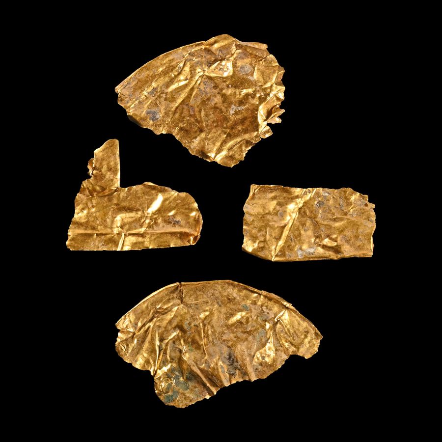 Roman Sheet Gold Phalera Cover Fragment Group