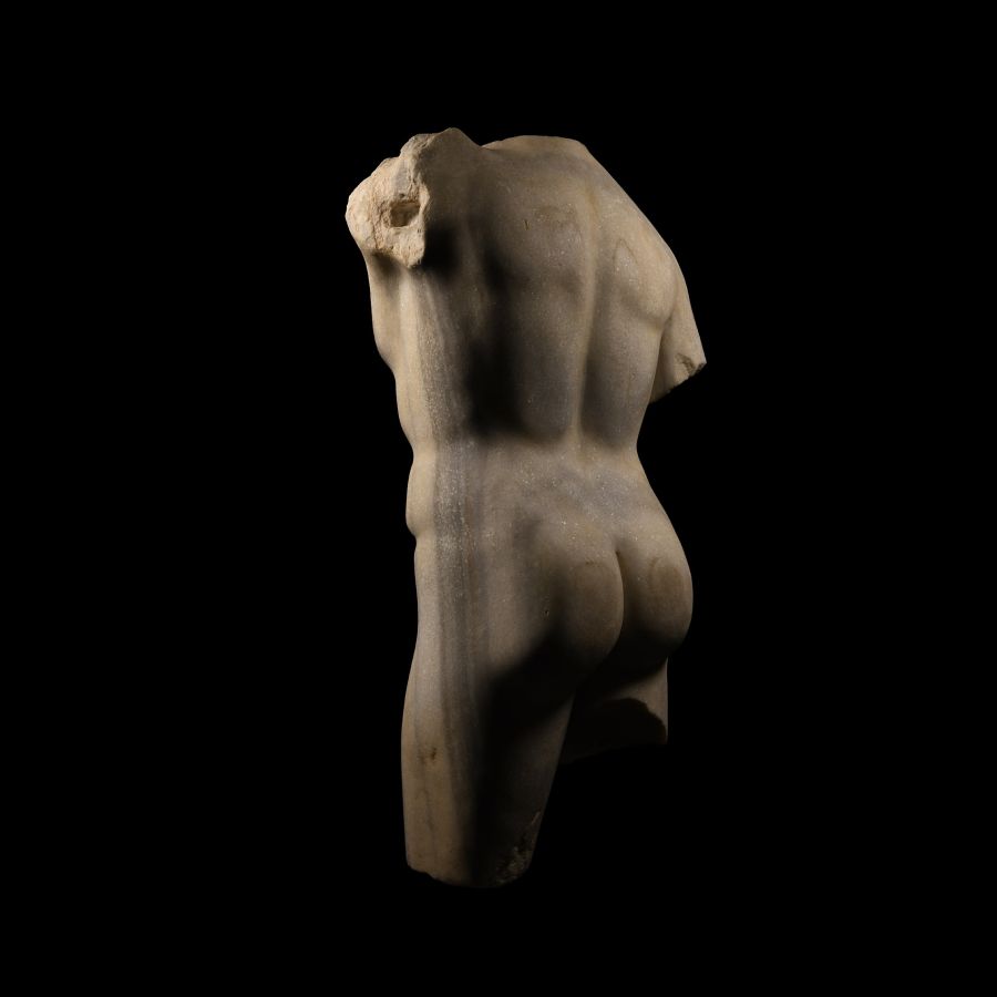 Roman Veined Marble Torso of an Athlete