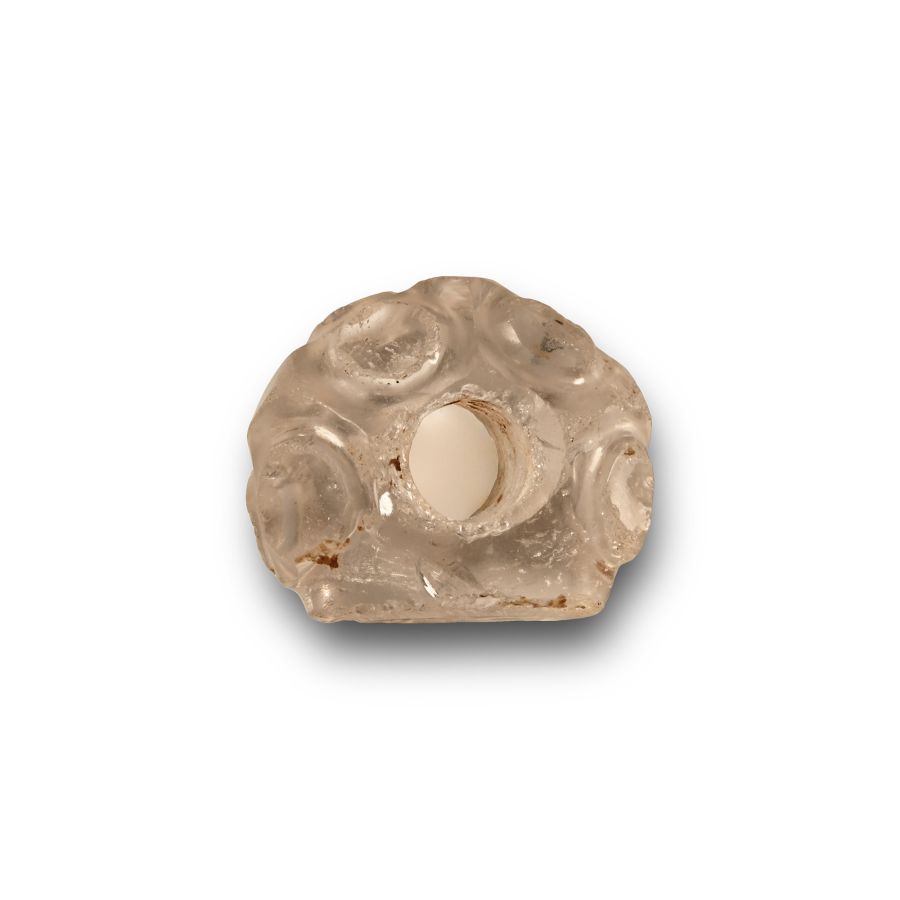 Sassanian Rock Crystal Stamp Seal with Motifs