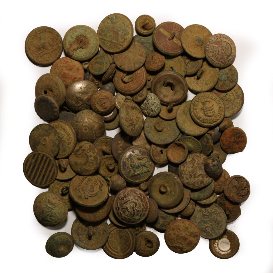 Post Medieval Bronze Military and Other Button Group