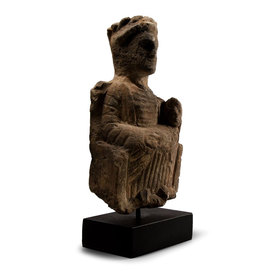 Cypriot Stone Goddess and Child Statue