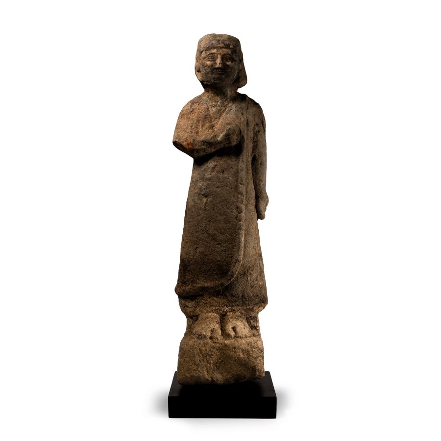 Cypriot Archaic Stone Statue of a Votary