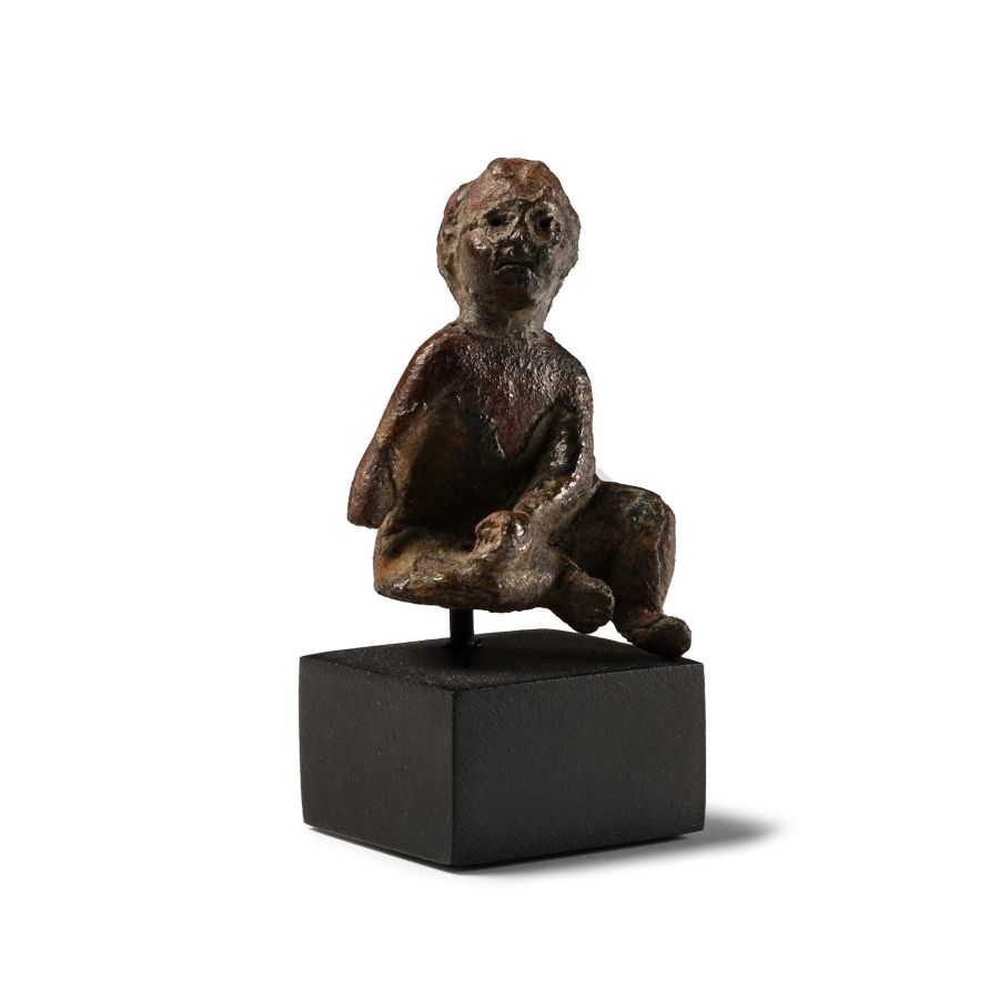 Roman Bronze Seated Child Statuette