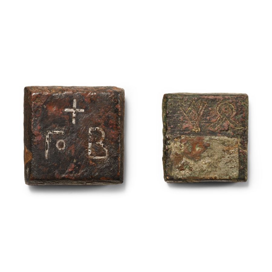 Byzantine Silver Inlaid Bronze Trade Weight Group