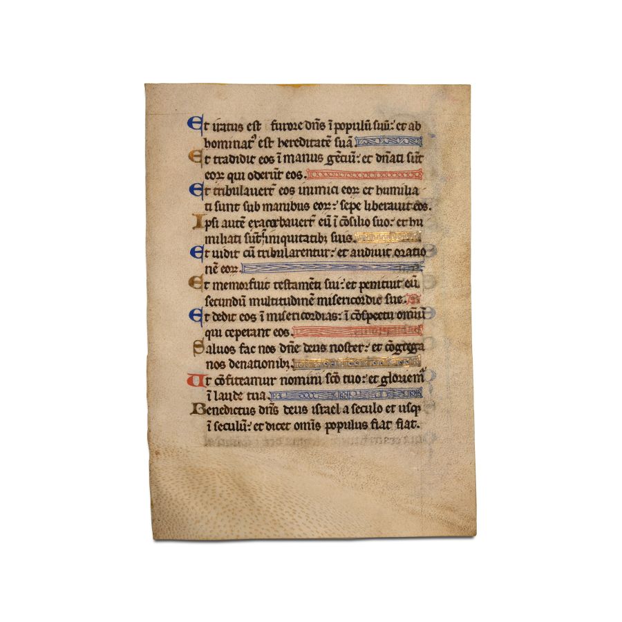 Medieval Philip Augustus Vellum Psalter Folio