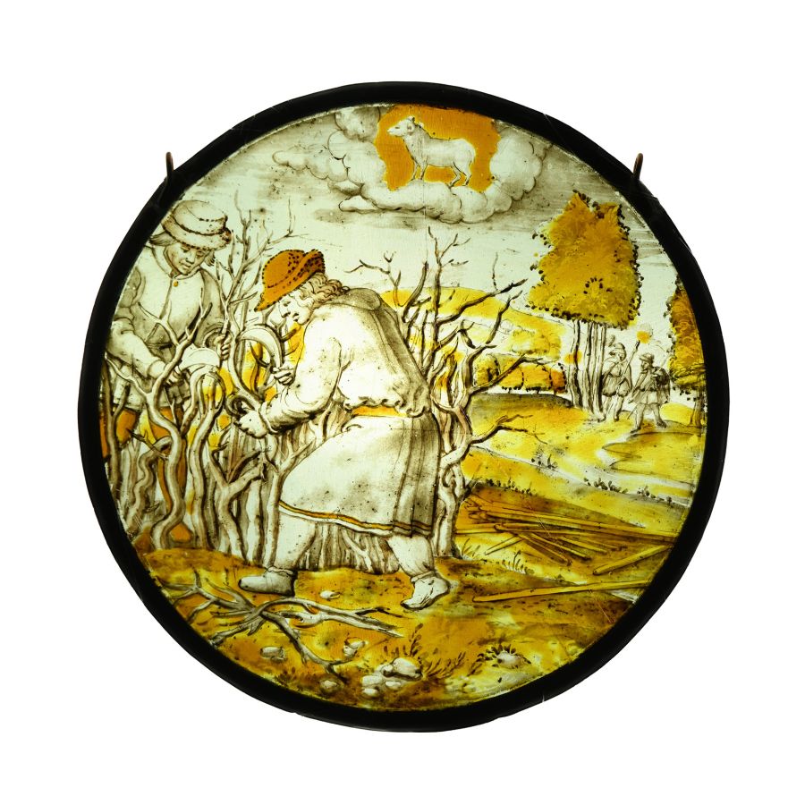 Renaissance Stained Glass Panel of The Month of March